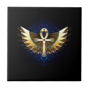 Dourada Ankh com Asas