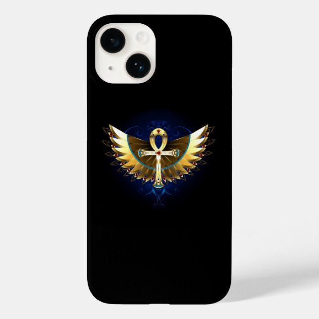 Dourada Ankh com Asas (Verso)