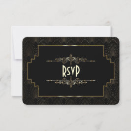 Dourada Art Deco Gatsby 1920 Estilo Casamento RSVP
