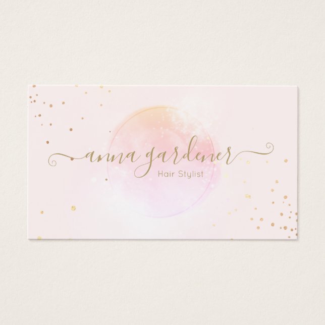 Dourada artística, cor-de-água rosa, Beleza Salôni (Frente)