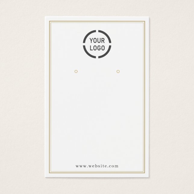 Dourada bordas personalizadas exibição de brinco b (Frente)