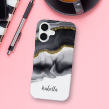 Dourada brilho preto personalizado