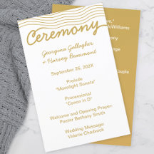 Dourada Cabeça Branca Linhas de Onda Elegante Mini