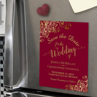 Dourada caligrafia Imã salve a data Vermelha Borgo