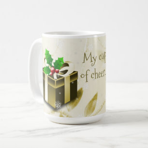 Dourada caneca de café de Natal