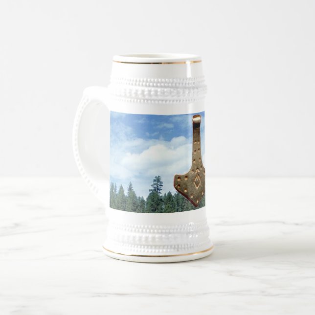 Dourada caneca de cerveja Thor Hammer (Frente Esquerda)