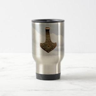 Dourada caneca de viagem Thor Hammer