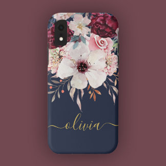 Dourada capas de iphone Floral Rosa Blush