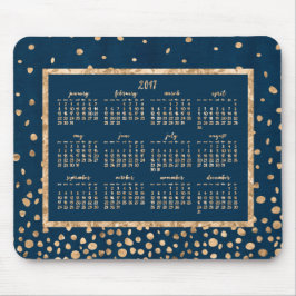 Dourada Confetti Ano 2017 Calendário Mouse pads Az