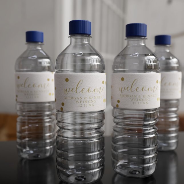 Dourada Confetti Boas-vindas Etiquetas de Garrafas (Criador carregado)