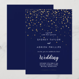 Dourada Confetti | Convite Informal Para Casamento
