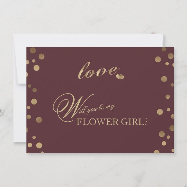 Dourada Confetti Love Burgundy Flower Girl (Frente)
