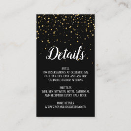 Dourada Confetti no Cartão de Detalhes do Casament