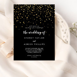 Dourada Confetti | Preto Casamento De Convite