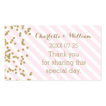 Dourada Confetti Rosa Stripes-Rosa Marcações Favor