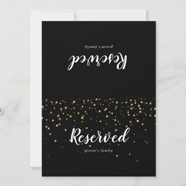 Dourada Confetti | Sinal Reservado para Casamento  (Frente)