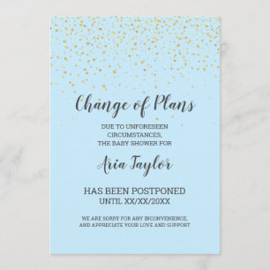 Dourada Confetti sobre o Anúncio de Mudança Azul d