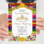 Dourada Coroa México Convite Floral Quinceañera<br><div class="desc">Dourada Mexicana Quinceañera Convite Mis Quince Anos,  15 Birthday, </div>