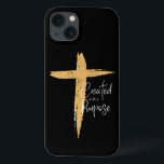 Dourada cruz com Jesus Criada com um propósito<br><div class="desc">Dourada cruz com Jesus Criada com um caso de iPhone 13 com propósito. Dourado traço de tinta com Jesus suavemente embutido. A caligrafia escreveu "Criado com um propósito" ao lado da cruz do ouro. Mostre a sua fé nesta forte declaração encorajadora.</div>