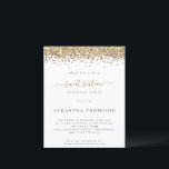 Dourada do orçamento - 16 Doce Convite<br><div class="desc">Um valor para o alternativo do ORÇAMENTO em tamanho menor de 4, 5 x 5, 6" de semirbrilho de 110 lbs, que é de espessura semelhante a um cartão postal (no entanto, não é adequado para uso como cartão postal). POR FAVOR, OBSERVE QUE HÁ UM convite por folha. Dourada Glitter...</div>