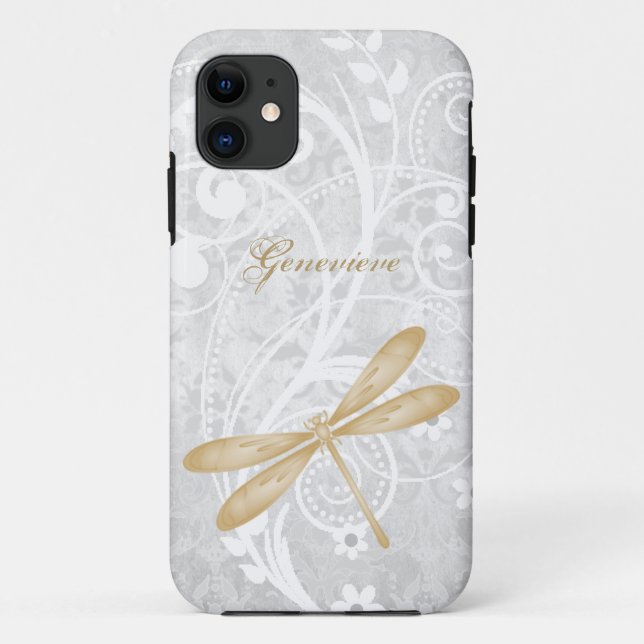 Dourada Dragonfly Personalizada Case-Mate capas de (Verso)