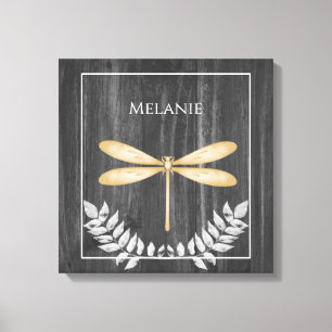 Dourada Dragonfly Rustic Canvas Print