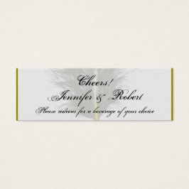 Dourada e branca Marabou Feather Beber Ticke