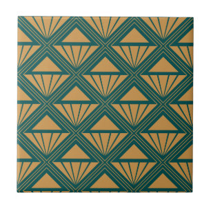 Dourada e verde Art Deco design com rombos