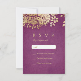 Dourada, elegante, vintage, casamento RSVP