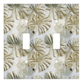 Dourada faixa de folhas tropicais verdes