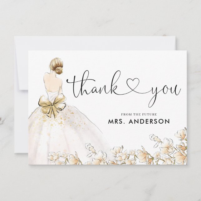 Dourada Floral Chá de panela de Vestido da Noiva E (Frente)