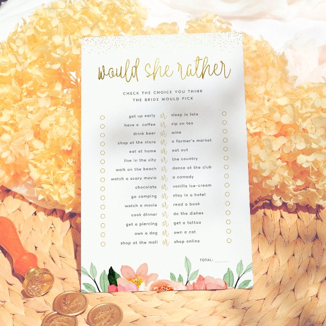 Dourada Floral Ela Iria Jogar Chá de panela (Criador carregado)