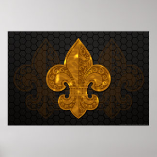 Dourada Floral Fleur Poster nº 1