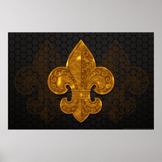 Dourada Floral Fleur Poster nº 1 (Frente)