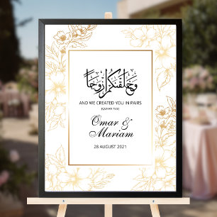 Dourada Floral Nikkah Wedding Poster