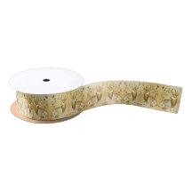 Dourada Floral Reindeer Holiday Satin Ribbon