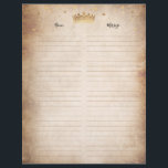 Dourada Folha de Pergaminho de Papel de Guest Book<br><div class="desc">Crie as suas folhas de entrada em papel de pergaminho elegantes para um aglutinador personalizado de livro convidado (3 buracos perfurados adicionados por si). A arte original da safra de Raphaela Wilson retrata uma falsa coroa de ouro-amarelo-metálico / princesa tiara, um confete de borboleta brilhante e uma textura de papel...</div>