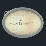 Dourada Glitter Girly Luxury Moderno Monograma Nom<br><div class="desc">Folha de Folha de Folha de Folha Metálica Dourada Esfregada com Lama de Lâmina Metálica Monográfica Nome Belt Buckle. Isso faz a formatura perfeita, doce 16 16, 18, 21rua, 40, 50, 60, 70, 80, 90, 100 anos, casamento, chá de panela, aniversário, chá de fraldas ou presente de festa de solteira...</div>