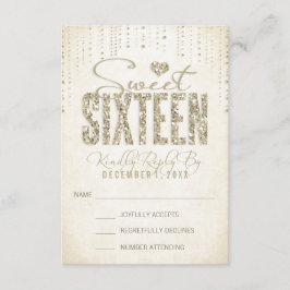 Dourada Glitter Parece Doce Dezesseis Placas RSVP