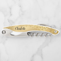 Dourada Glitter Personalizada Bridesmaid Corkscrew