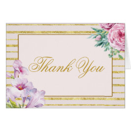 Dourada Glitter Stripe e Cartões de agradecimentos