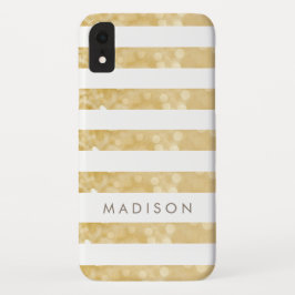Dourada Glittering Stripes Personalizadas capas de