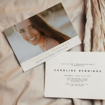 Dourada Graduação de Foto Mínima Moderna