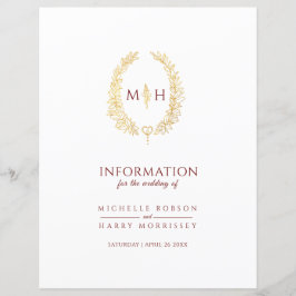 Dourada informação de convidado de casamento do mo