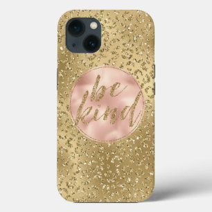 Dourada Leopard Imprima Blush Rosa Seja gentil