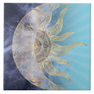 Dourada Lua Sun Mandala Celestial Design