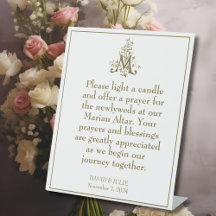 Dourada Marian Cross - Bendito Sinal de Mãe Altar