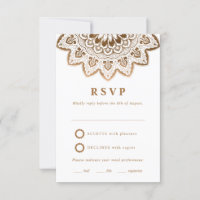 Dourada Medallion Elegante Mandala Weding RSVP