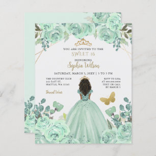 Dourada Princesa Doce 16 Convite