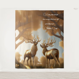 Dourada Reindeer Malabar castanheiro Tapeçaria